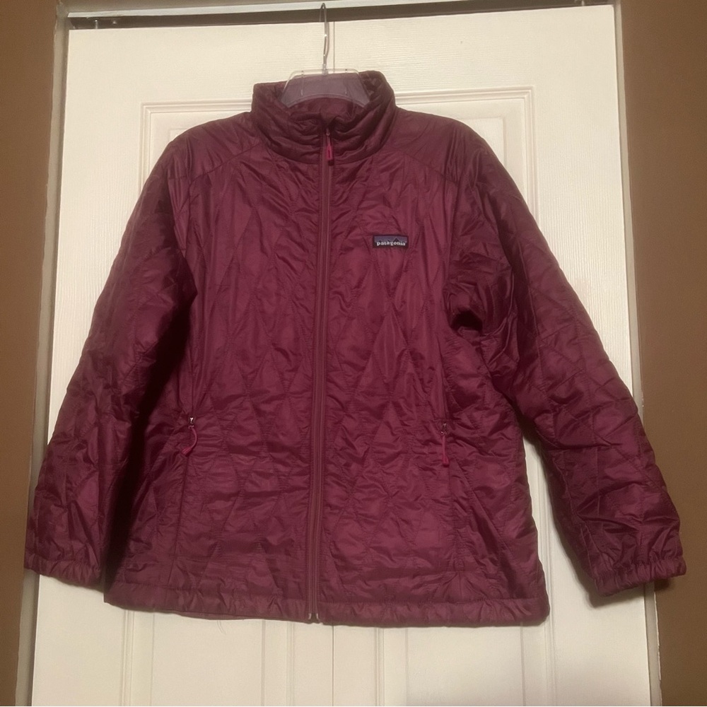 Patagonia Nano Puff Jacket Women’s Large Berry Burgundy Primaloft
